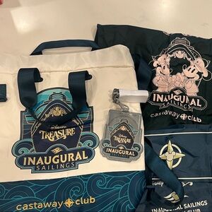 Disney Inaugural Sailings Tote & Accessories - Cream, Teal, Navy